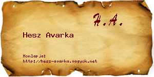 Hesz Avarka névjegykártya